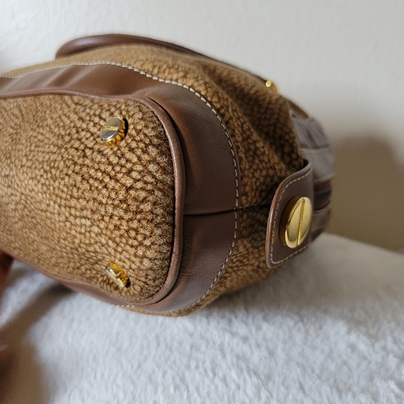 BORBONESE Quail Pattern Suede Leather Bag - Picture 7 of 11